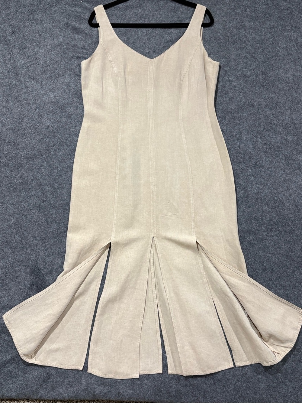 Vintage ESCADA Linen/Viscose Blend Womens Premium Dress Old Money Neutral US 8